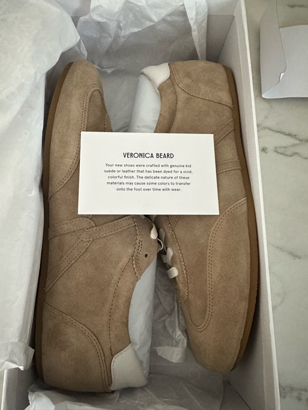 Veronica Beard Riviera Suede Sneaker in Sand NWT Size 9.5 - Picture 4 of 4